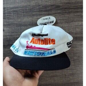 NHRA Hat Adjustable Vintage 90s Nationals Autolite Snapback Cap